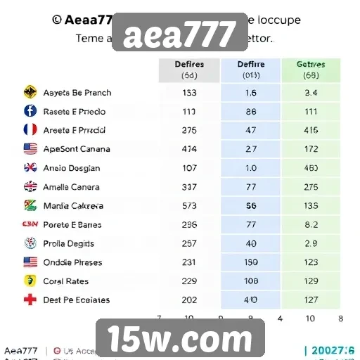 Desempenho do site aea777 em comparação com concorrentes